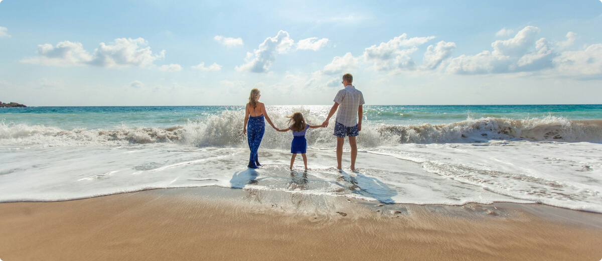 family on a beach